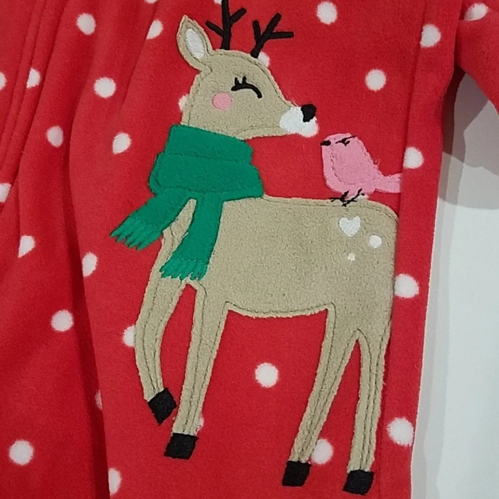 Carter's Christmas Red Reindeer Sleeper Toddler 12 months Pajamas Baby Footed